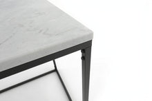 Load image into Gallery viewer, SILVA BLACK SIDE TABLE WITH WHITE MARBLE
