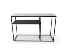 Load image into Gallery viewer, AURA ENTRY CONSOLE BLACK WITH WHITE MARBLE
