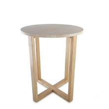 Load image into Gallery viewer, LYRA SIDE TABLE WITH NATURAL OAK TRAVERTINE

