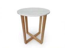 Load image into Gallery viewer, LYRA SIDE TABLE WITH WHITE MARBLE
