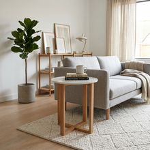 Load image into Gallery viewer, LYRA SIDE TABLE WITH WHITE MARBLE
