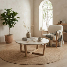 Load image into Gallery viewer, LYRA COFFEE TABLE WITH NATURAL OAK TRAVERTINE
