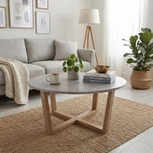 Load image into Gallery viewer, LYRA COFFEE TABLE WITH ROSE' MARBLE
