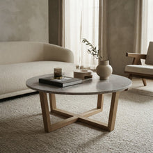 Load image into Gallery viewer, LYRA COFFEE TABLE WITH ROSE' MARBLE
