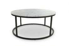 Load image into Gallery viewer, VELA COFFEE TABLE BLACK WITH WHITE MARBLE
