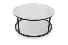 Load image into Gallery viewer, VELA COFFEE TABLE BLACK WITH WHITE MARBLE
