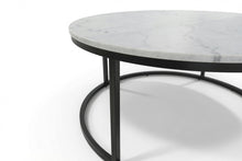 Load image into Gallery viewer, VELA COFFEE TABLE BLACK WITH WHITE MARBLE
