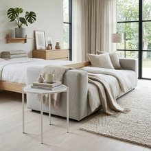 Load image into Gallery viewer, SOLIS SIDE TABLE WHITE WITH WHITE MARBLE
