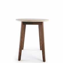 Load image into Gallery viewer, NERO WALNUT SIDE TABLE WITH TRAVERTINE
