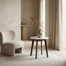 Load image into Gallery viewer, NERO WALNUT SIDE TABLE WITH WHITE MARBLE
