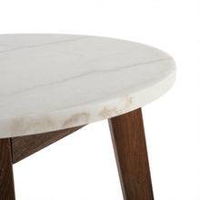 Load image into Gallery viewer, NERO WALNUT SIDE TABLE WITH WHITE MARBLE
