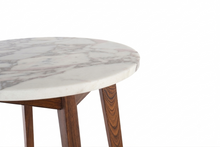 Load image into Gallery viewer, NERO WALNUT SIDE TABLE WITH NATURAL OAK MARBLE
