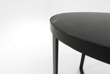 Load image into Gallery viewer, LUME SIDE TABLE BLACK WITH BLACK MARBLE
