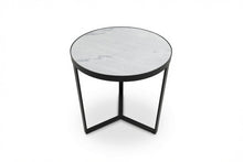 Load image into Gallery viewer, LUME SIDE TABLE BLACK WITH WHITE MARBLE
