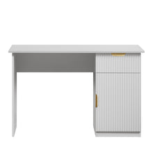 Load image into Gallery viewer, COPENHAGEN DESK - WHITE - FLUTED - PULL BRASS

