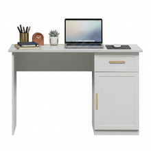 Load image into Gallery viewer, COPENHAGEN DESK - WHITE - HAMPTON - OVAL BRASS
