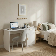 Load image into Gallery viewer, COPENHAGEN DESK - WHITE - HAMPTON - PULL BRASS
