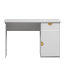 Load image into Gallery viewer, COPENHAGEN DESK - WHITE - SLIM - HALF MOON BRASS
