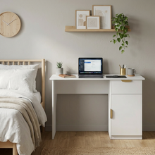 Load image into Gallery viewer, COPENHAGEN DESK - WHITE - SLIM - PULL BRASS
