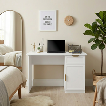 Load image into Gallery viewer, COPENHAGEN DESK - WHITE - HAMPTON - PULL BRASS
