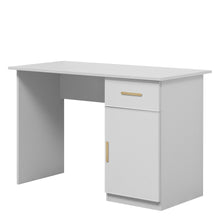Load image into Gallery viewer, COPENHAGEN DESK - WHITE - SLIM - OVAL BRASS
