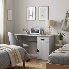 Load image into Gallery viewer, COPENHAGEN DESK - WHITE - VJ PANEL - HALF MOON BLACK
