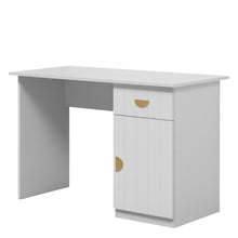 Load image into Gallery viewer, COPENHAGEN DESK - WHITE - VJ PANEL - HALF MOON BRASS
