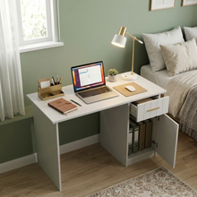 Load image into Gallery viewer, COPENHAGEN DESK - WHITE - VJ PANEL - OVAL BRASS

