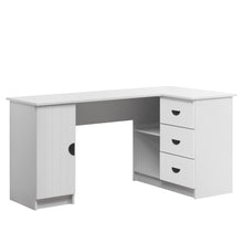 Load image into Gallery viewer, ROME CORNER DESK - WHITE - VJ PANEL - HALF MOON BLACK
