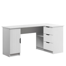 Load image into Gallery viewer, ROME CORNER DESK - WHITE - VJ PANEL - PULL BLACK
