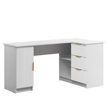 Load image into Gallery viewer, ROME CORNER DESK - WHITE - VJ PANEL - PULL BRASS
