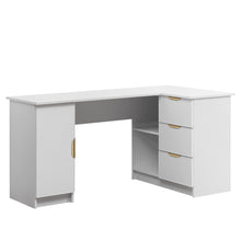 Load image into Gallery viewer, ROME CORNER DESK - WHITE - SLIM - PULL BRASS

