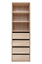 Load image into Gallery viewer, Geneva Built In Wardrobe - 4 Drawer 3 Shelf Module - Fluted - Natural Oak
