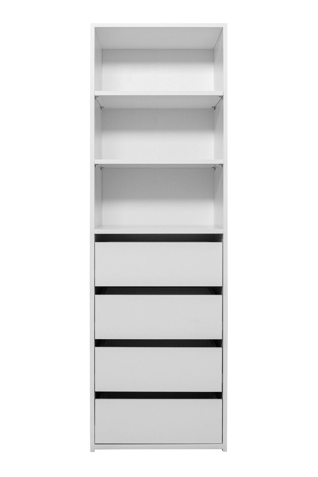 Geneva Built In Wardrobe - 4 Drawer 3 Shelf Module - Classic - White