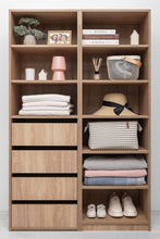 Load image into Gallery viewer, Geneva Built In Wardrobe - 4 Drawer 3 Shelf Module - Classic - Natural Oak
