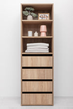 Load image into Gallery viewer, Geneva Built In Wardrobe - 4 Drawer 3 Shelf Module - Classic - Natural Oak
