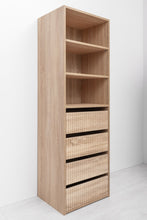 Load image into Gallery viewer, Geneva Built In Wardrobe - 4 Drawer 3 Shelf Module - Fluted - Natural Oak
