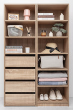 Load image into Gallery viewer, Geneva Built In Wardrobe - 4 Drawer 3 Shelf Module - Fluted - Natural Oak
