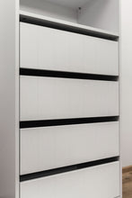 Load image into Gallery viewer, Geneva Built In Wardrobe - 4 Drawer 3 Shelf Module - VJ Panel - White
