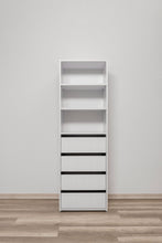 Load image into Gallery viewer, Geneva Built In Wardrobe - 4 Drawer 3 Shelf Module - VJ Panel - White
