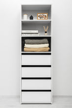Load image into Gallery viewer, Geneva Built In Wardrobe - 4 Drawer 3 Shelf Module - Slim Shaker Panel - White
