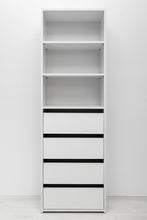 Load image into Gallery viewer, Geneva Built In Wardrobe - 4 Drawer 3 Shelf Module - Slim Shaker Panel - White
