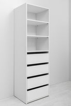 Load image into Gallery viewer, Geneva Built In Wardrobe - 4 Drawer 3 Shelf Module - Slim Shaker Panel - White
