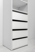 Load image into Gallery viewer, Geneva Built In Wardrobe - 4 Drawer 3 Shelf Module - Slim Shaker Panel - White
