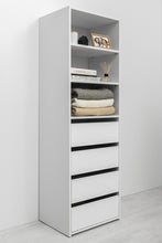 Load image into Gallery viewer, Geneva Built In Wardrobe - 4 Drawer 3 Shelf Module - Slim Shaker Panel - White
