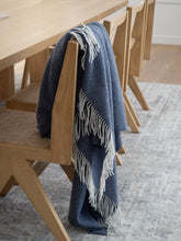 Load image into Gallery viewer, Kensington Cashmere and Superfine Merino Wool Throw Rug - Navy
