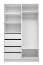 Load image into Gallery viewer, Malmo Walk In Wardrobe - 4 Drawer 3 Shelf Module - Slim Shaker - White
