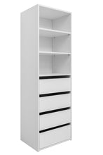 Load image into Gallery viewer, Malmo Walk In Wardrobe - 4 Drawer 3 Shelf Module - Slim Shaker - White
