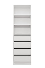 Load image into Gallery viewer, Malmo Walk In Wardrobe - 4 Drawer 3 Shelf Module - VJ Panel - White
