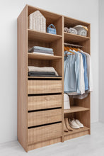 Load image into Gallery viewer, Malmo Walk In Wardrobe - 4 Drawer 3 Shelf Module - Fluted - Natural Oak
